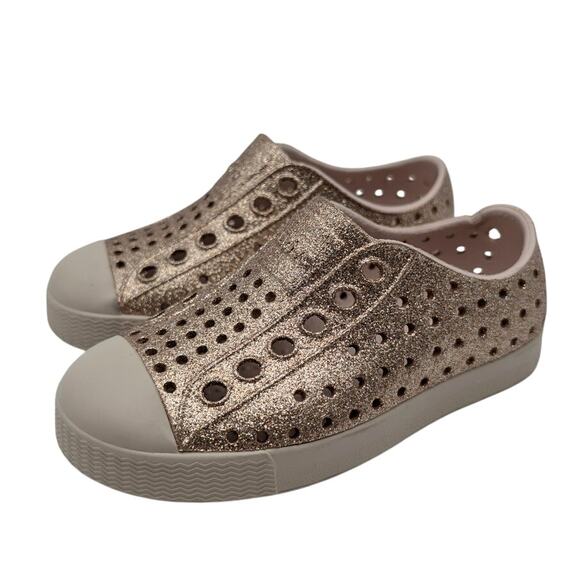Native Other - Native Jefferson Child Slip-On Sneakers Shell Metal Bling Size US C6 EU22